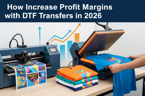DTF printer and heat press machine used for custom t-shirt production and increasing profit margins