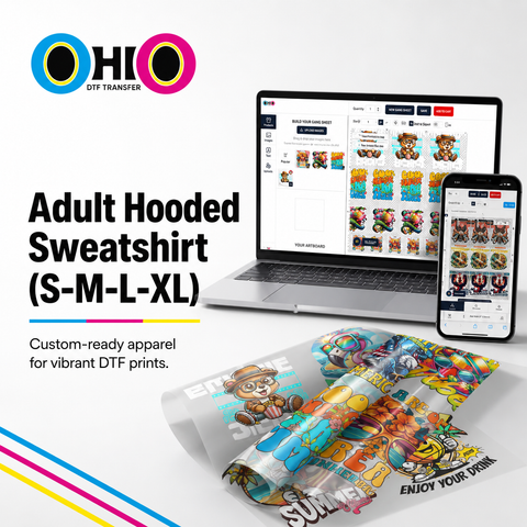 Adult hooded sweatshirt collection with Ohio transfer designs and custom hoodie options.